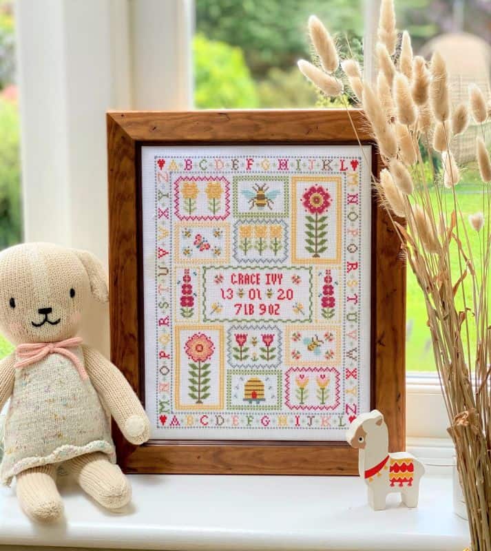 Animal Patchwork Birth Sampler – Historical Sampler Company